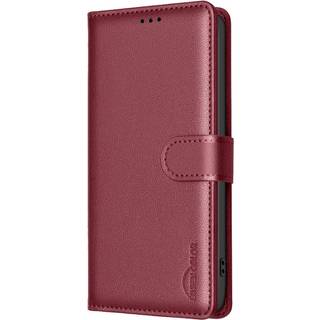 BINFEN Samsung Galaxy A56 (5G) Imiteret Læder Flip Cover m. RFID Blokering & Kortholder - Rød