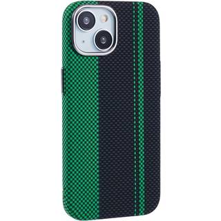 iPhone 14 - EIDERWOOD Mønstret Carbon Cover - MagSafe Kompatibel - Green/Black