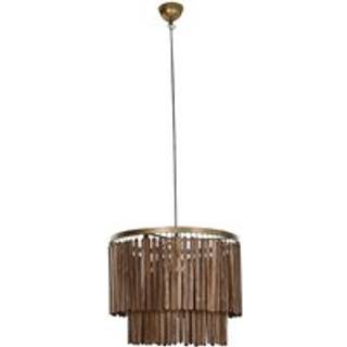 Loftslampe Home ESPRIT Brun Gylden Træ Metal Mangotræ 50 W 60 x 60 x 48 cm