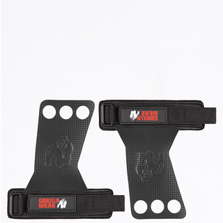 3-Hole Carbon Lifting Grips, black, xlarge