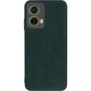 Motorola Moto G35 (5G) - EIDERWOOD Læderbelagt Fleksibelt Plastik Cover - Grøn