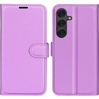 EIDERWOOD Samsung Galaxy S25+ (Plus) Stødresistent Læder Wallet Cover med Litchi Tekstur - Lilla