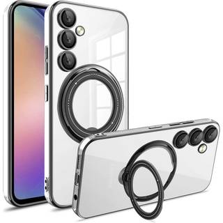 EIDERWOOD Fleksibelt Plastik Cover m. Kickstand - Samsung Galaxy S25 - MagSafe Kompatibel - Gennemsigtig/Sort