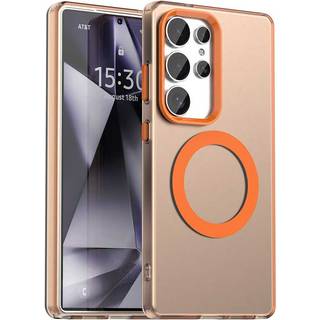 EIDERWOOD Samsung Galaxy S25 Ultra Hybrid Plast Mobil Cover - MagSafe Kompatibel - Gennemsigtig / Orange