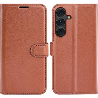 EIDERWOOD Samsung Galaxy S25+ (Plus) Stødresistent Læder Wallet Cover med Litchi Tekstur - Brun
