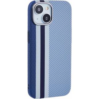 iPhone 15 - EIDERWOOD Mønstret Carbon Cover - MagSafe Kompatibel - Blue Stripes