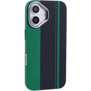 iPhone 16 - EIDERWOOD Mønstret Carbon Cover - MagSafe Kompatibel - Green/Black
