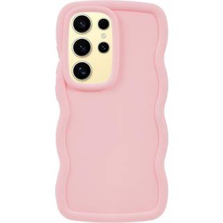 EIDERWOOD Samsung Galaxy S25 Ultra Fleksibelt Plastik Cover med Bølgedesign - Lyserød