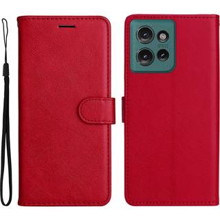 Motorola Edge 50 Wallet Flip Læder Cover m. Pung - Rød
