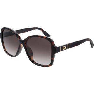 Gucci Kvinde GG0765SA 003 Solbriller Acetat Havana Brun Firkantet Normal Skygge