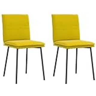 spisebordsstole 2 stk. fløjl gul