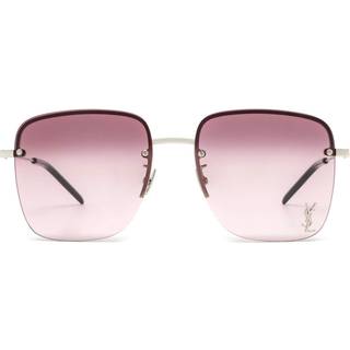 SAINT LAURENT Kvinde SL 312 M 011 Solbriller Metal Sølv Rød Firkantet Skygge