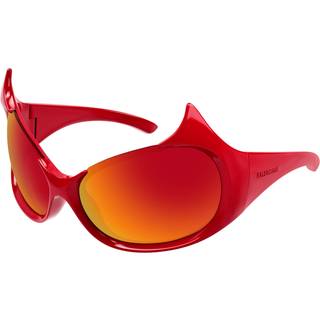 Balenciaga Kvinde BB0284S 004 Solbriller Bio-injekt Rød Rød Maske Spejlet