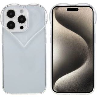 iPhone 15 Pro - EIDERWOOD Fleksibelt Plastik Cover m. Hjerteform - Gennemsigtig