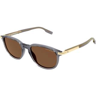 Montblanc Mand MB0276S 004 Solbriller Acetat Grå Brun Firkantet