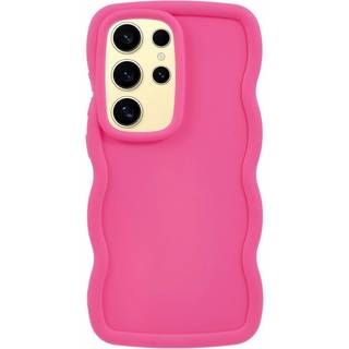 EIDERWOOD Samsung Galaxy S25 Ultra Fleksibelt Plastik Cover med Bølgedesign - Pink