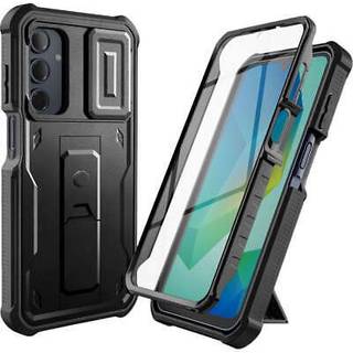 Samsung Galaxy A16 (4G/5G) Tech-Protect Kevlar Pro Hårdt Plastik Bagside Cover m. Skærmbeskyttelse & Kickstand - Sort
