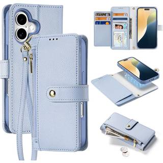iPhone 16 Dux Ducis Lawa Wallet læderetui m. magnetisk cover - babyblå
