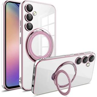 EIDERWOOD Fleksibelt Plastik Cover m. Kickstand - Samsung Galaxy A16 (4G/5G) - MagSafe Kompatibel - Gennemsigtig/Lyserød
