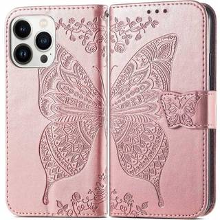 iPhone 13 Pro Pung-etui PU-Læder 4-KOMPARTMENT Motiv Sommerfugl