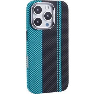 iPhone 16 Pro - EIDERWOOD Mønstret Carbon Cover - MagSafe Kompatibel - Blue/Black
