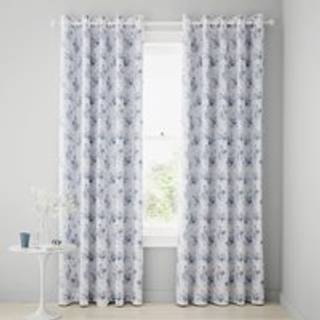 Catherine Lansfield Catherine Lansfield Blue Lucie Floral Frill Reversible Eyelet Curtains