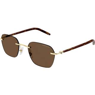 Montblanc Mand MB0270S 004 Solbriller Metal Guld Brun Firkantet Normal