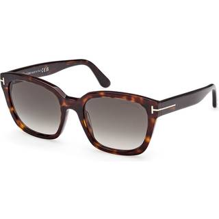 TOM FORD Kvinde FT1216 HAYLAY 52B Solbriller Acetat Havana Marrone Firkantet Normal Sfumato