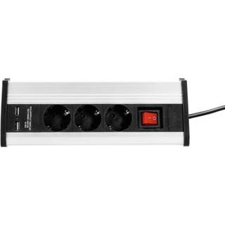 Power Strip Desktop Series 3-way with switch & 2 x USB - 1.4 m - Adam Hall Cables