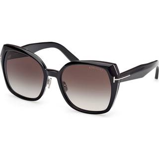 TOM FORD Kvinde FT1223 PLUM 01B Solbriller Metal Sort Røg Sommerfugl Normal