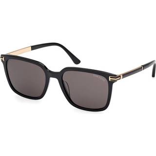 TOM FORD Mand FT1183 JOCHEM 01A Solbriller Acetat Sort Røg Firkantet Normal