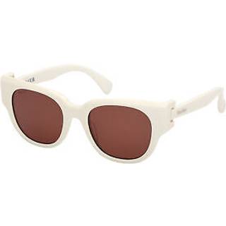 Max Mara Kvinde MM0138 CLIP 21E Solbriller Acetat Hvid Brun Rund Normal