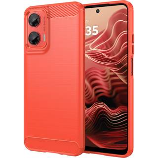 EIDERWOOD Motorola Moto G35 5G Cover m. Carbon Fiber Texture - Rød