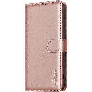 BINFEN Samsung Galaxy A26 (5G) Imiteret Læder Flip Cover m. RFID Blokering & Kortholder - Rose Gold