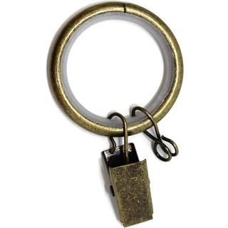 Urbanest 1.25 """" Stille glat gardingardinstangringe til 1 """" Rod med klip Eyelets og Nylon -indsatser 8 stykker Antik messing