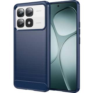 EIDERWOOD Xiaomi 14T Pro Brushed Carbon Fiber Fleksibelt Plastik Cover - Blå