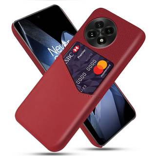 EIDERWOOD - OnePlus 13 Beskyttelsescover i Kunstlæder med Kortlomme og Robust Yderside - Rød