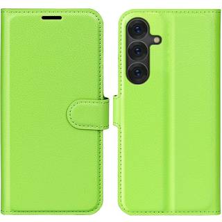 EIDERWOOD Samsung Galaxy S25+ (Plus) Stødresistent Læder Wallet Cover med Litchi Tekstur - Grøn