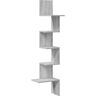 væghængt hjørnehylde 32x32x127,5 cm grå sonoma-eg