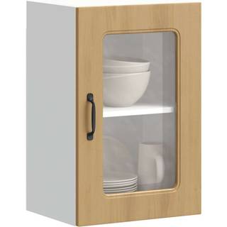 køkkenvægskab med vitrinelåge "Kalmar" kunstfærdigt egetræ konstrueret træ