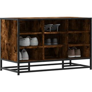 Skobænk 84X40X53,5 Cm Konstrueret Træ Metal Etræsfarve - Røget eg