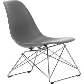 Vitra - Eames RE Plastic Side Chair LSR 56 Granite Grey, Chromed Base - Lænestole - Charles & Ray Eames - Grå - Metal/Plast