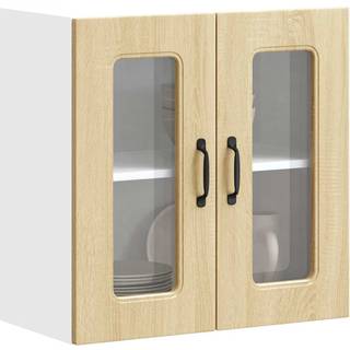 køkkenvægskab med vitrinelåge "Kalmar" Sonoma eg konstrueret træ