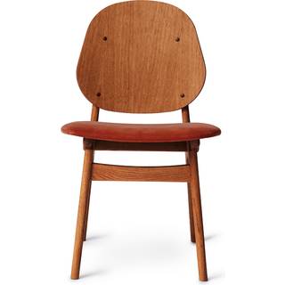 Warm Nordic Noble stol Brick red, teakolieret understel i eg