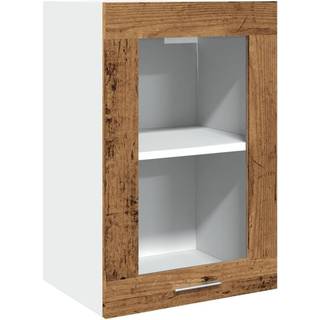 hængende vitrineskab "Lyon" gammelt træ 40x31x60 cm konstrueret træ