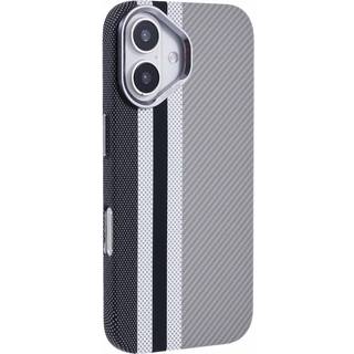 iPhone 16 - EIDERWOOD Mønstret Carbon Cover - MagSafe Kompatibel - Grey Stripes