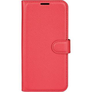 EIDERWOOD OnePlus 13 Stødresistent Læder Wallet Cover med Litchi Tekstur - Rød