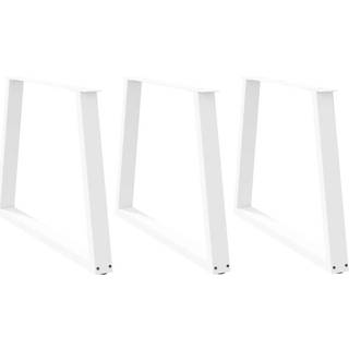spisebordsben V-formet 3 stk. hvid 100x(72-73,3) cm stål