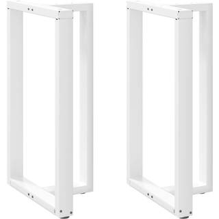 barbordsben T-formet 2 stk. hvid 60x35x(100-101) cm stål