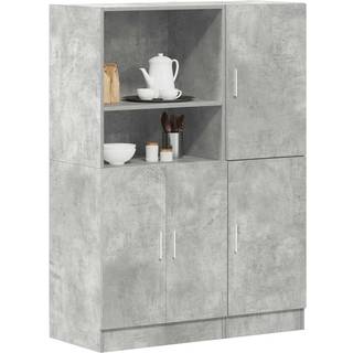 køkkenskabssæt 2 dele konstrueret træ betongrå